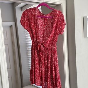 Floral Red Dress